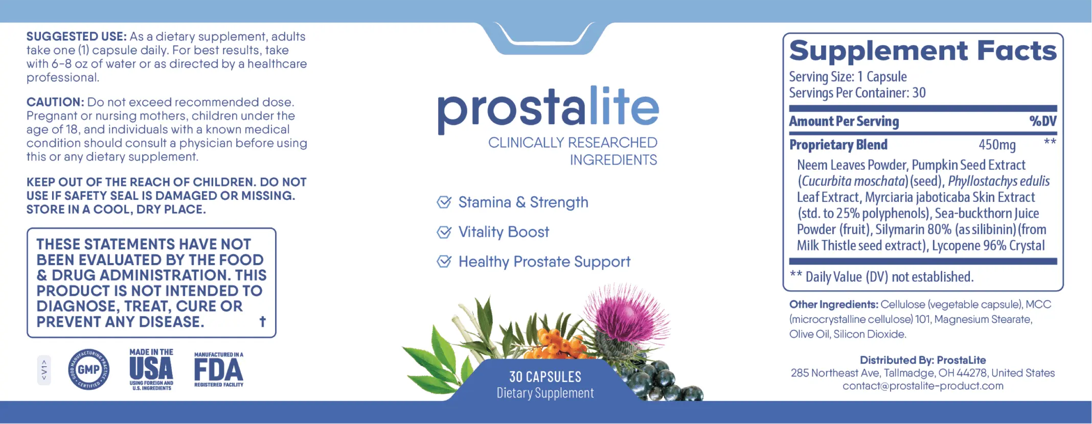 ProstaLite Label